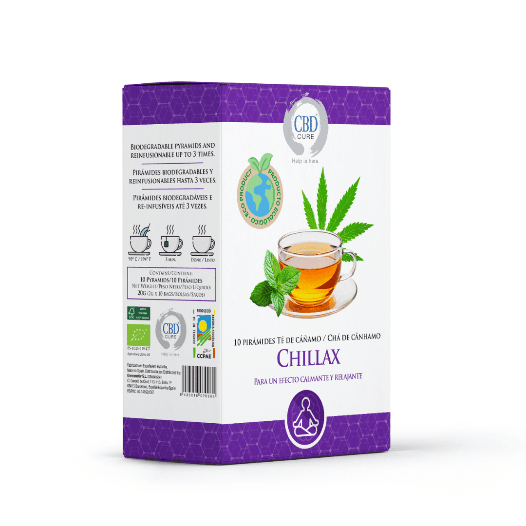 Chillax · Infusión ecológica de cannabis CBD Cure · Relajante y calmante