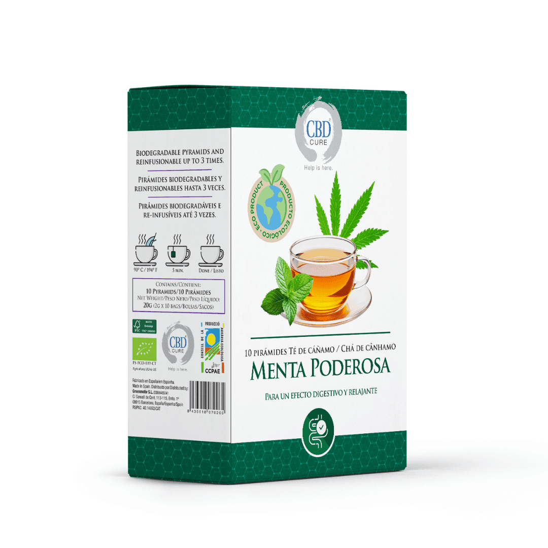 Menta Poderosa · Infusión ecológica de cannabis CBD Cure · Sabor menta